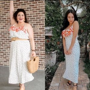 Rixo Target Polka Dot Midi Ruffle Dress